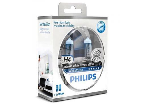 PHILIPS сијалица H4 white vision,12V